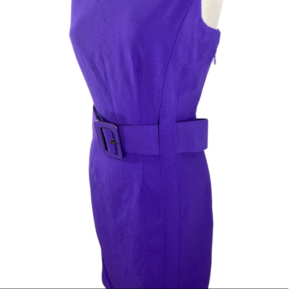Calvin Klein purple belted sleeveless sheath dress PP21 - Picture 5 of 14